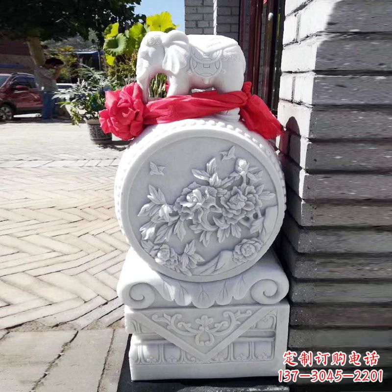 上海仙鹤石雕门墩