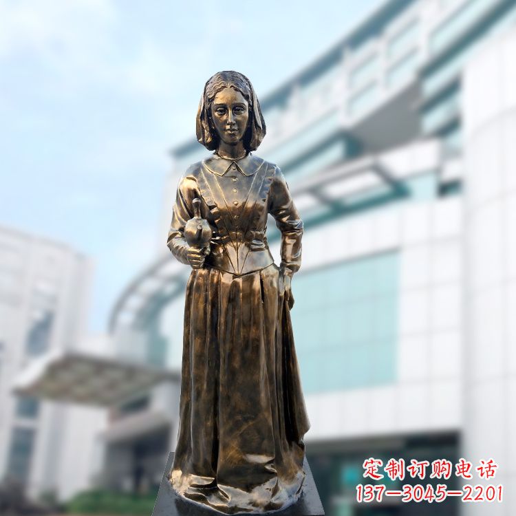 上海现代护理教育奠基人南丁格尔玻璃钢仿铜雕像