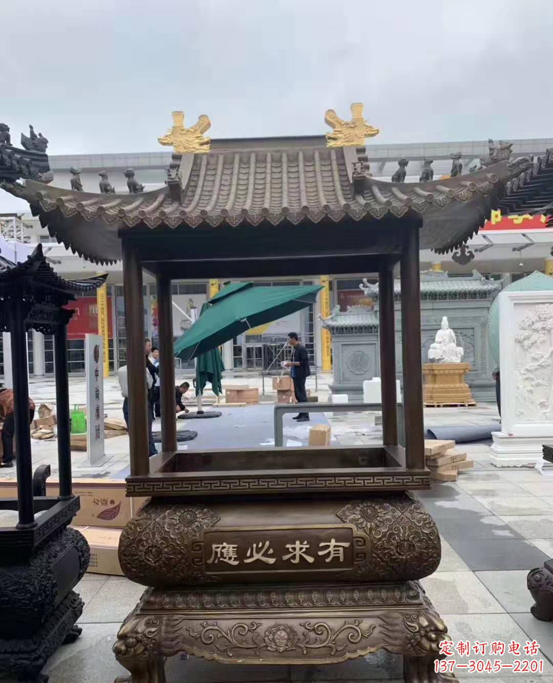 上海香炉铜雕户外摆件寺庙景观雕塑