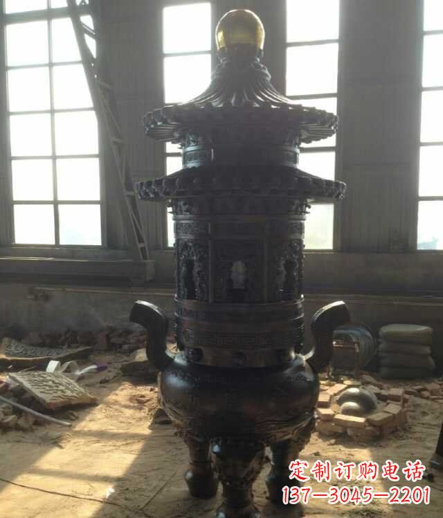 上海香炉铜雕塑 (2)