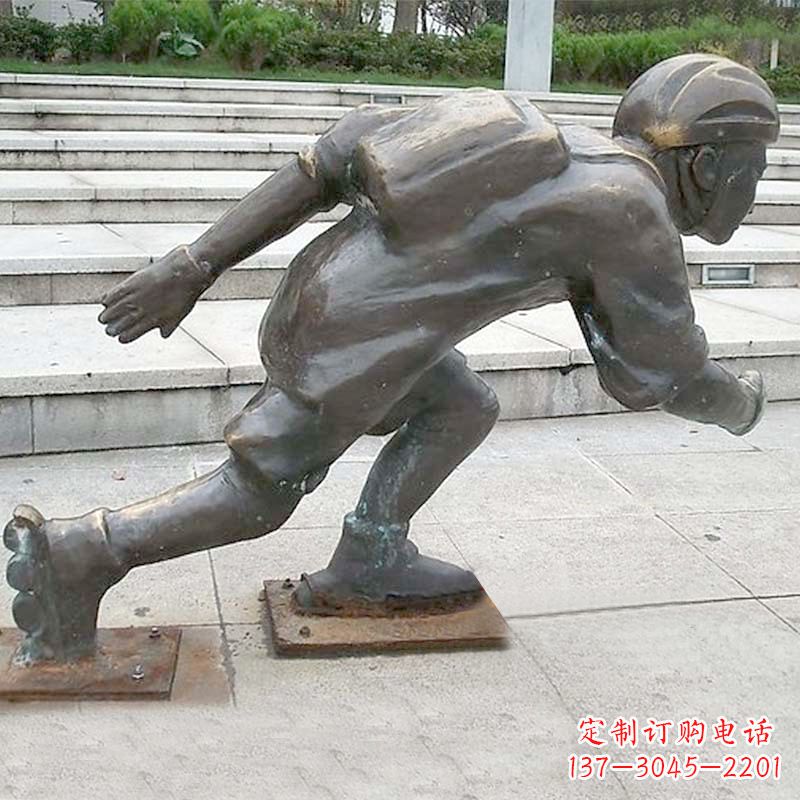 上海小孩滑旱冰广场人物运动雕塑