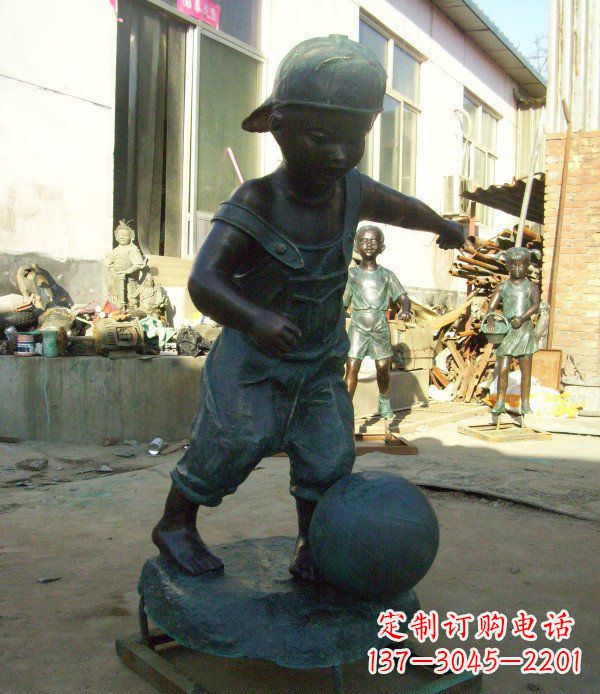 上海小孩玩耍青铜人物铜雕