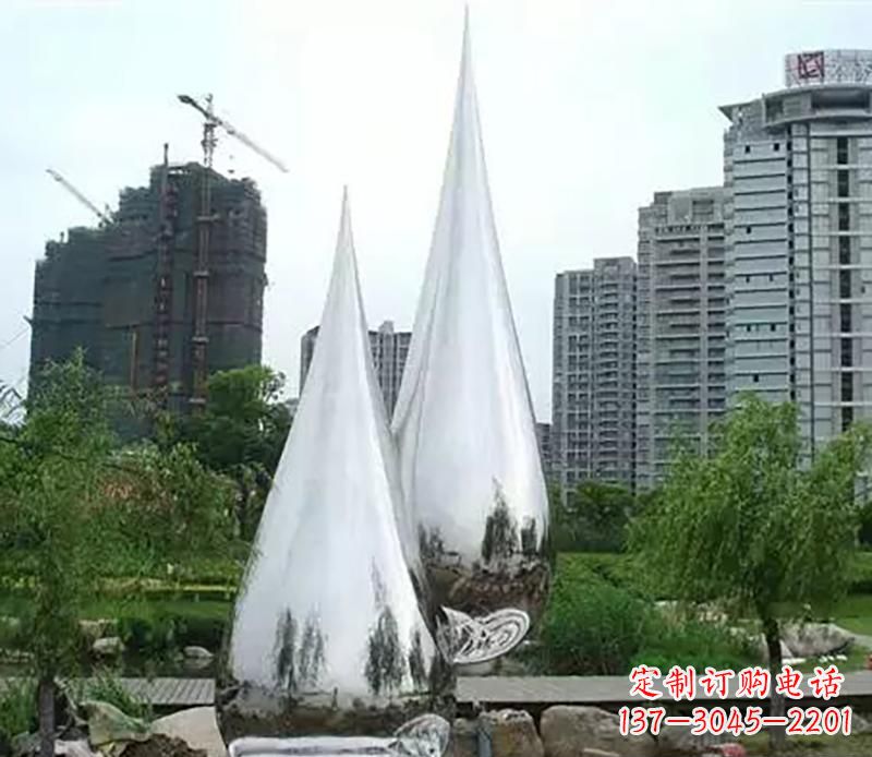 上海小区不锈钢水滴雕塑