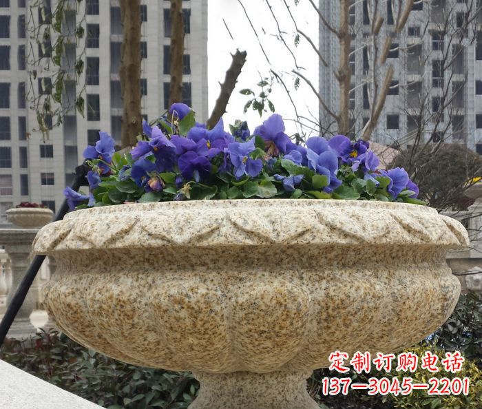 上海小区景观大理石花盆石雕