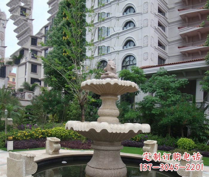 上海小区景观大理石鲤鱼喷泉石雕
