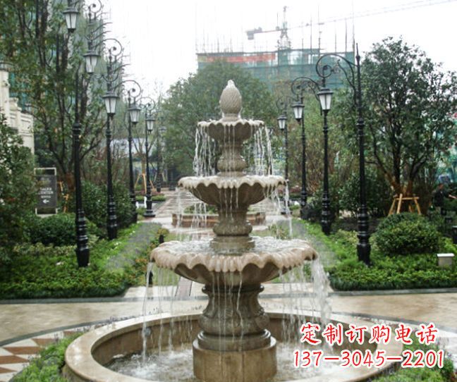 上海小区景观大理石喷泉石雕 (4)