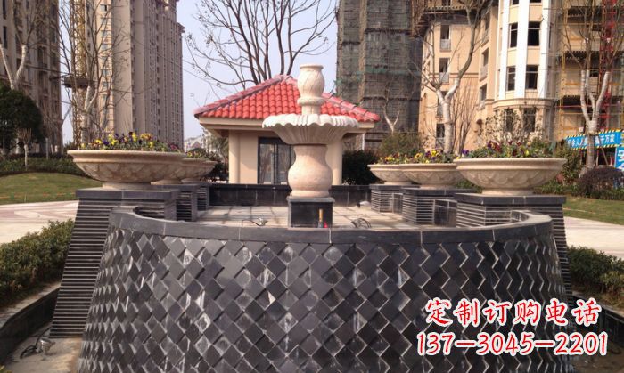上海小区景观大理石喷泉石雕 (3)
