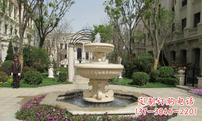上海小区景观大理石喷泉石雕 (7)