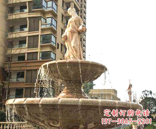 上海小区景观西方女人喷泉石雕