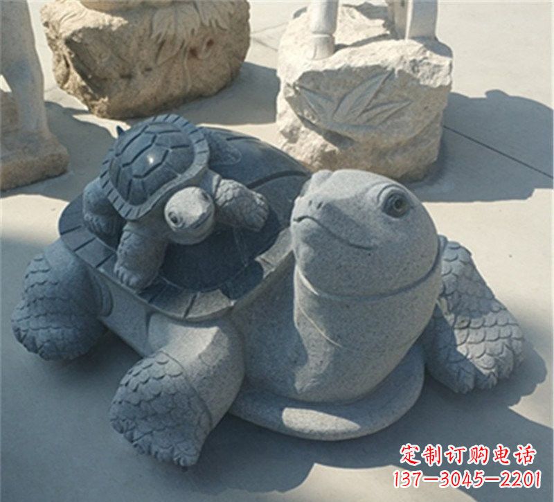 上海小区母子乌龟石雕
