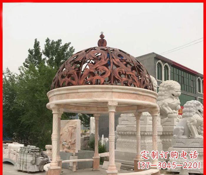 上海小区欧式圆顶凉亭石雕_1