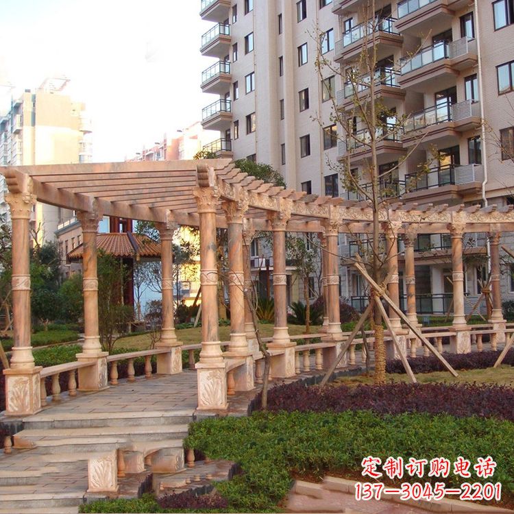 上海小区石雕花架长廊