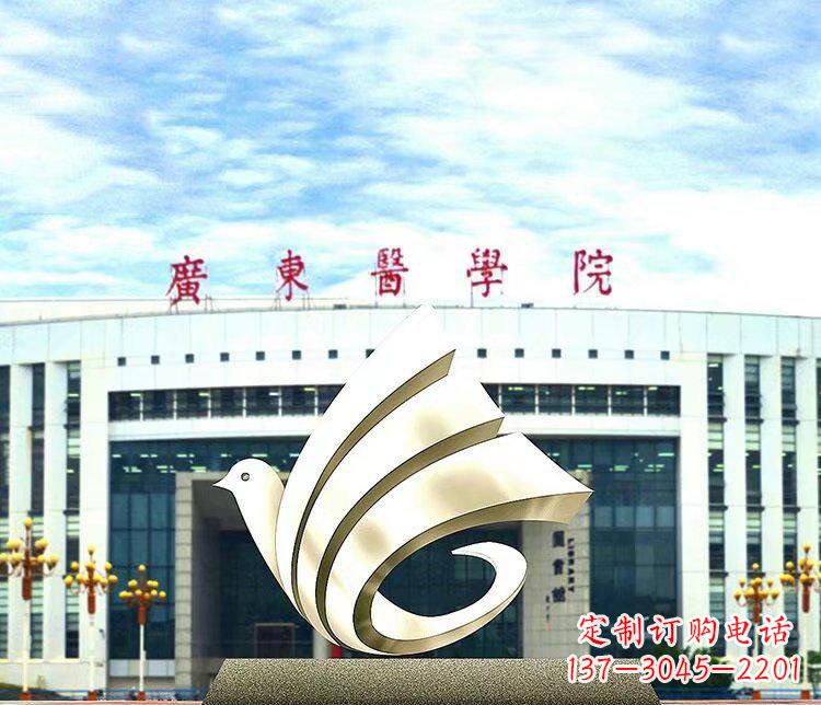 上海校园不锈钢抽象和平鸽雕塑
