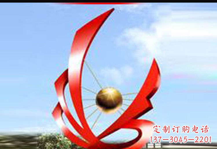 上海校园不锈钢网球景观雕塑