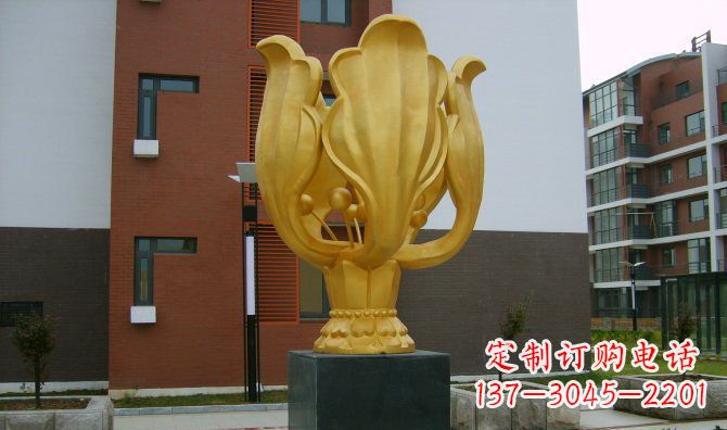 上海校园不锈钢紫荆花雕塑