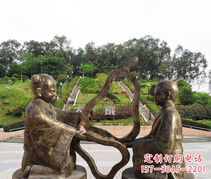 上海校园抽象孔融让梨铜雕