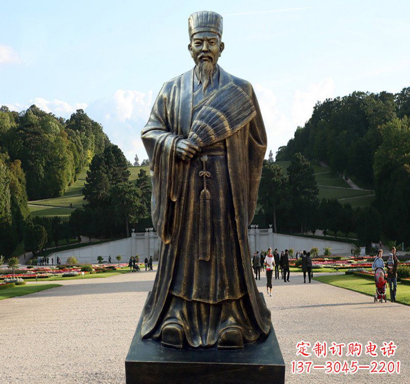 上海校园古代名人诸葛亮铜雕
