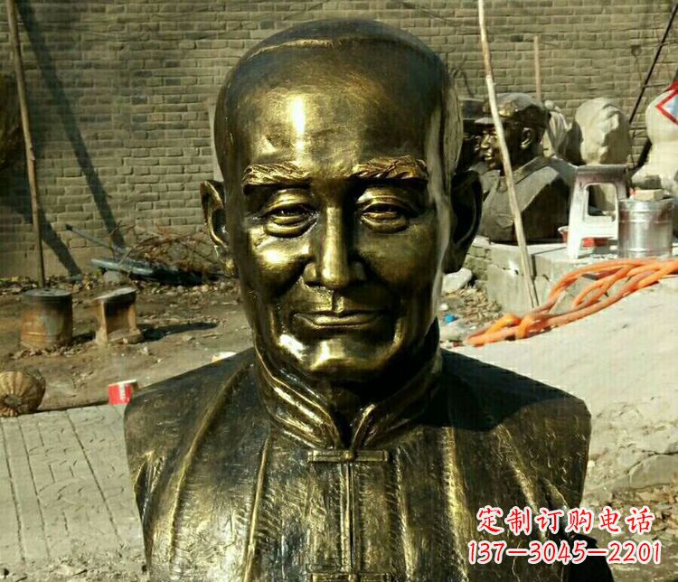 上海校园名人叶圣陶胸像铜雕