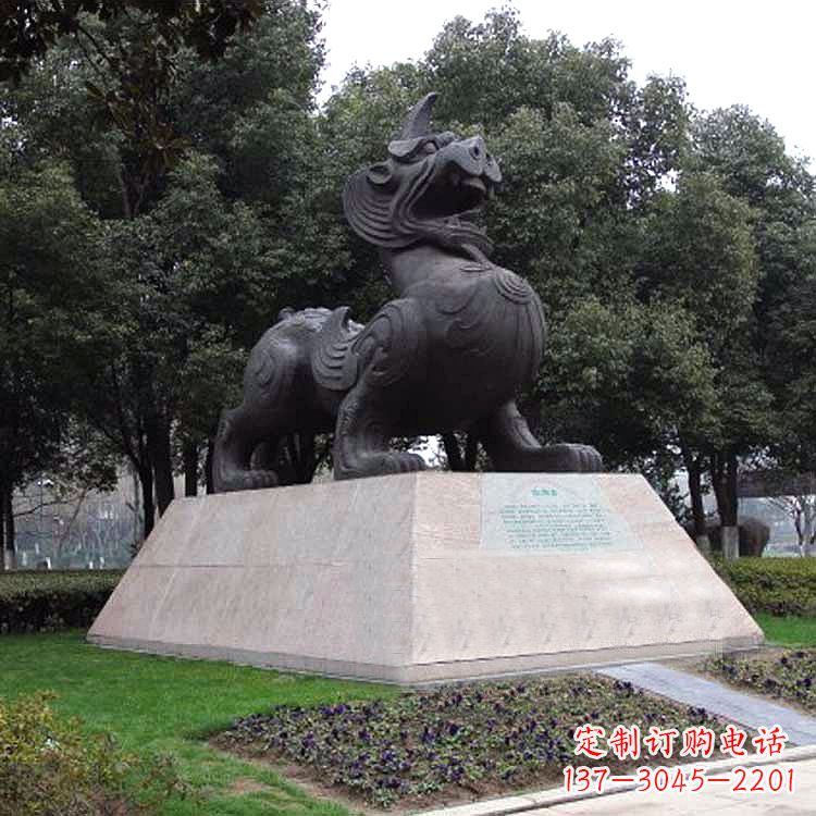 上海獬豸神兽雕塑-公园上古神兽景观雕塑