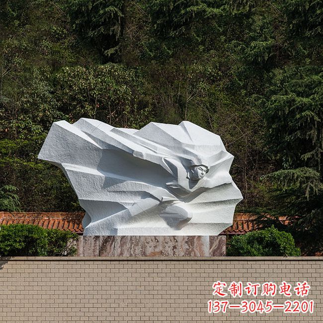 上海英雄人物黄继光景区景点汉白玉石刻雕塑