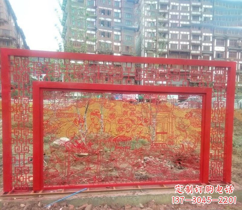 上海迎春福字剪纸雕塑
