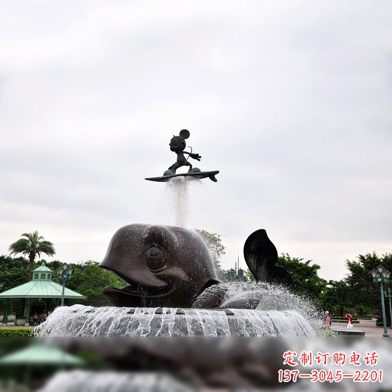 上海鱼和小孩水景喷泉