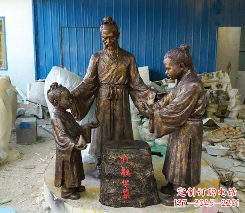 上海寓言故事孔融让梨人物铜雕