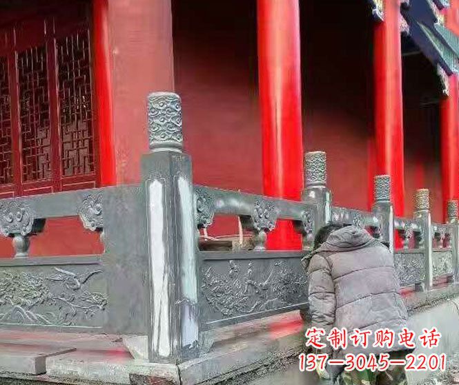 上海园林仿古石栏板景观石雕 (9)