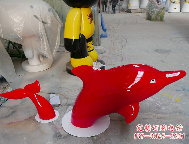 上海园林广场创意海豚入水出水雕塑摆件