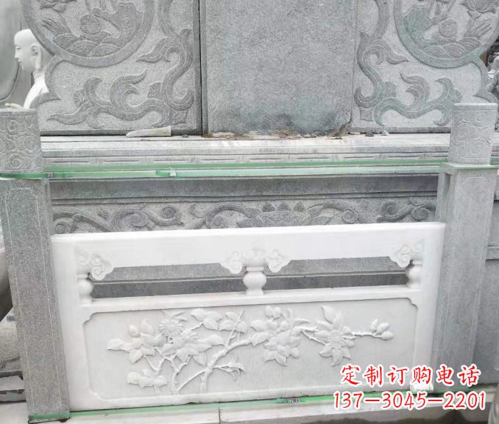 上海园林汉白玉石浮雕栏板 (3)