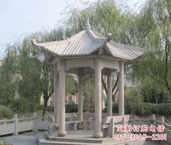 上海园林景观大理石凉亭石雕