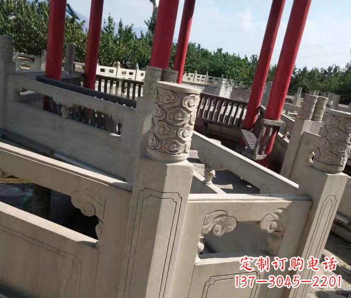 上海园林景观大理石桥栏板石雕 (3)