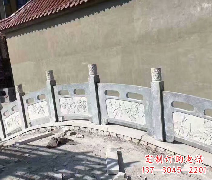 上海园林景观大理石桥栏板石雕 (5)