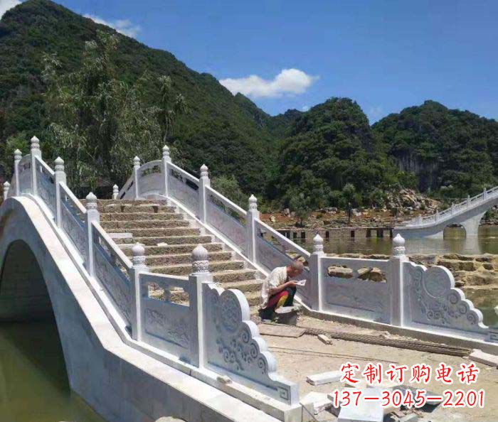 上海园林景观大理石桥栏板石雕_1
