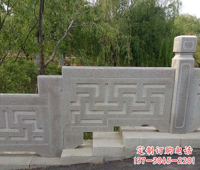 上海园林景观大理石桥栏板石雕 (7)