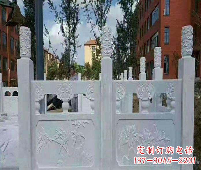 上海园林景观大理石桥栏板石雕_2