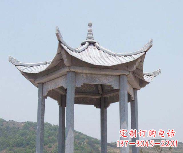 上海园林景观单层石雕凉亭 (2)