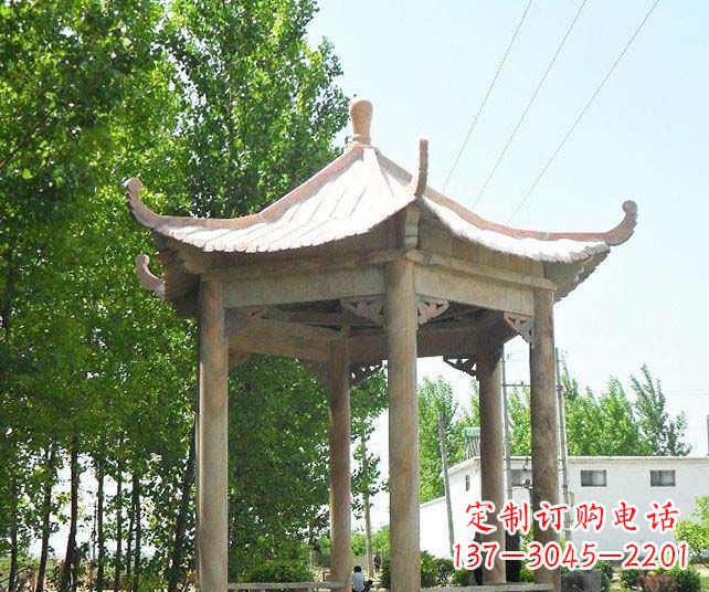 上海园林景观单层石雕凉亭