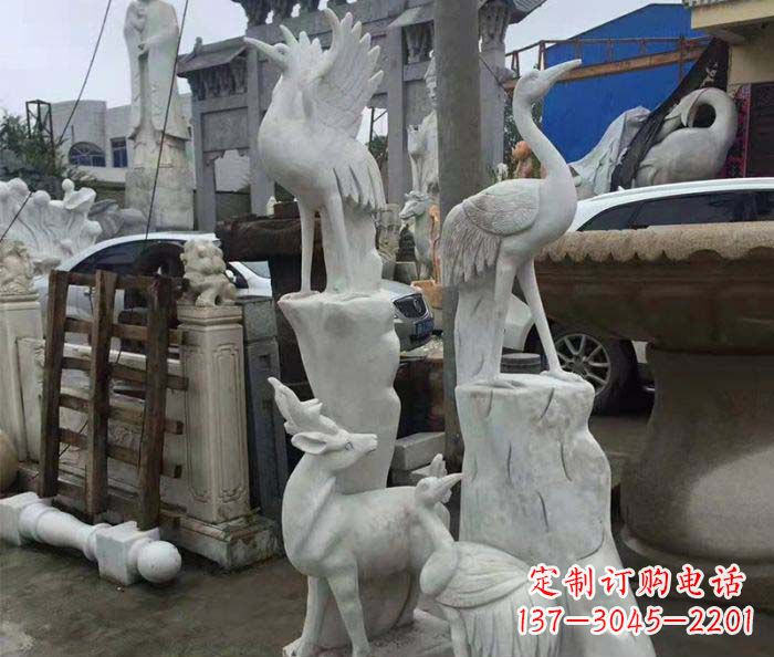 上海园林景观仙鹤石雕