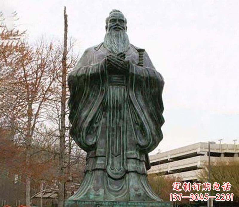 上海园林老子人物铜雕