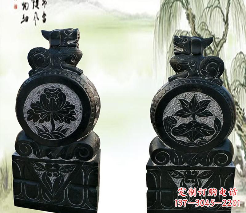 上海园林貔貅门墩石雕