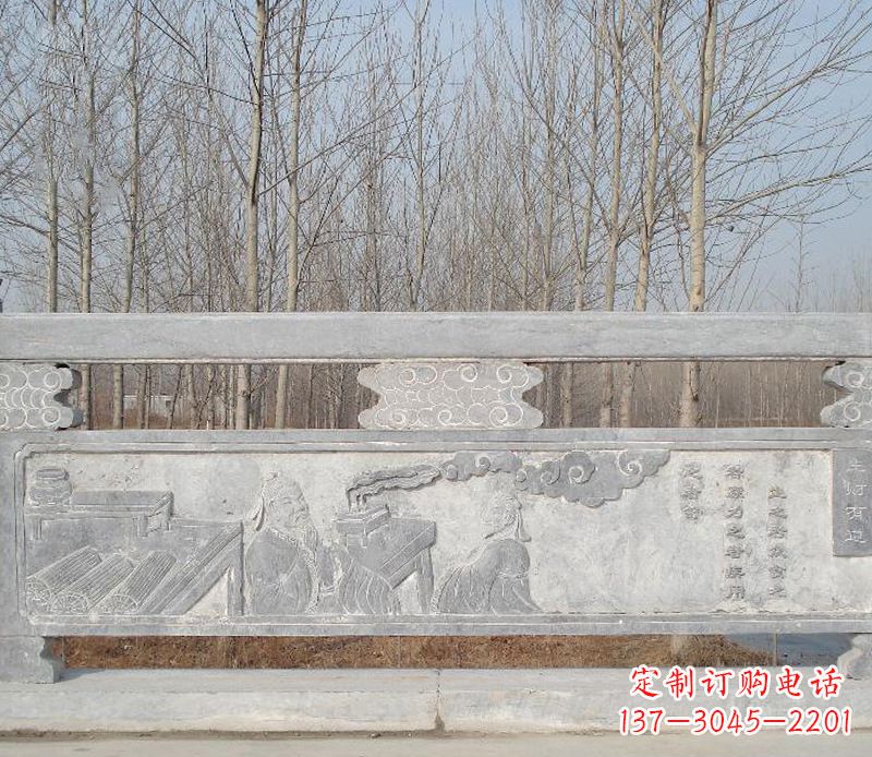 上海园林石浮雕栏板景观石雕 (3)