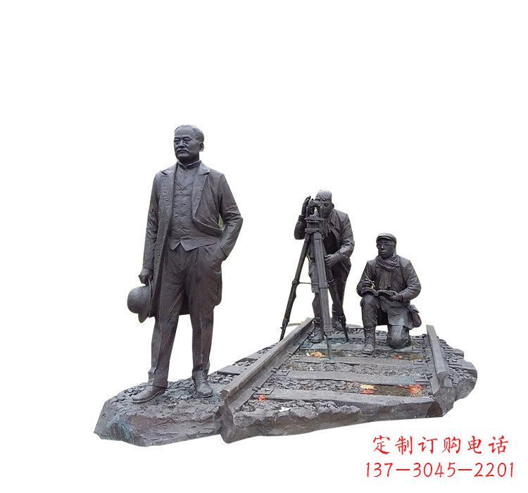 上海詹天佑铜雕