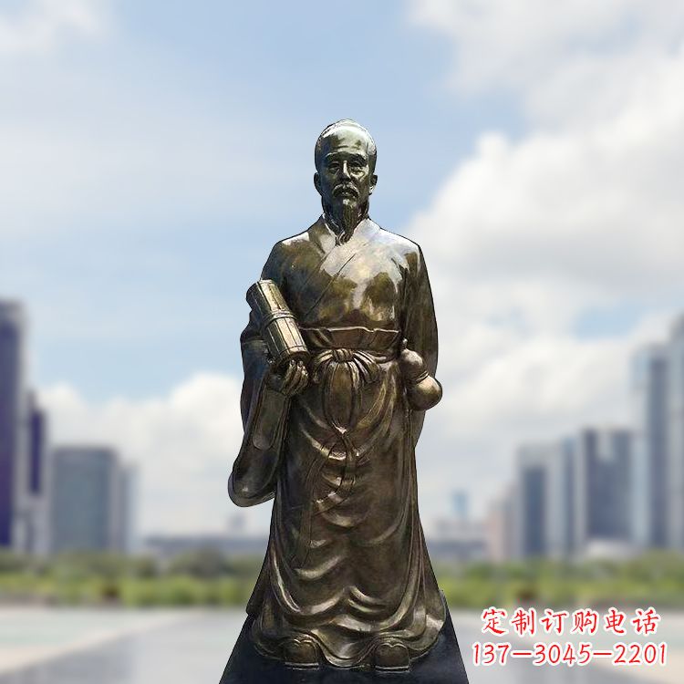 上海张仲景仿铜玻璃钢雕塑