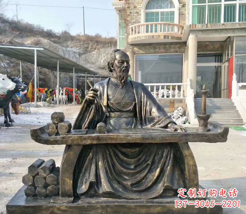 上海张仲景铜公园雕 