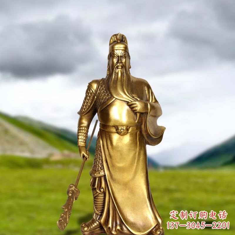 上海招财关公铜雕像