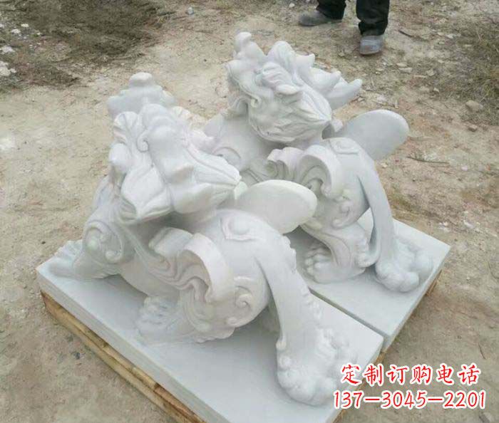 上海招财进宝立式貔貅门口石雕