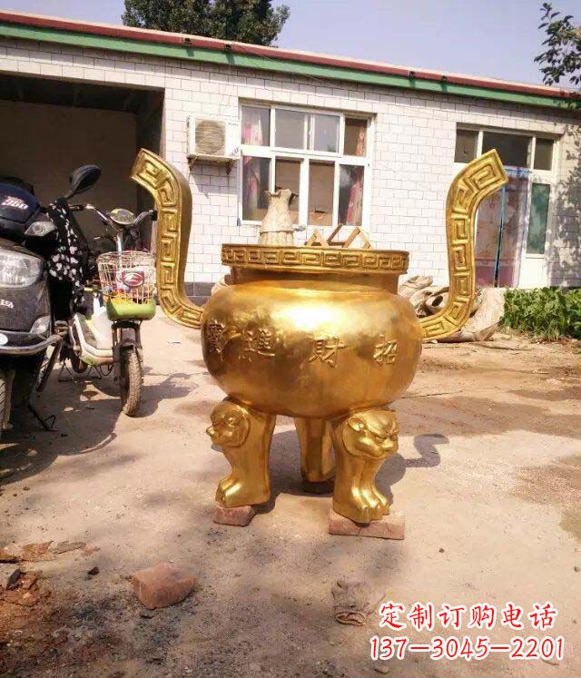 上海招财进宝香炉寺庙铜雕