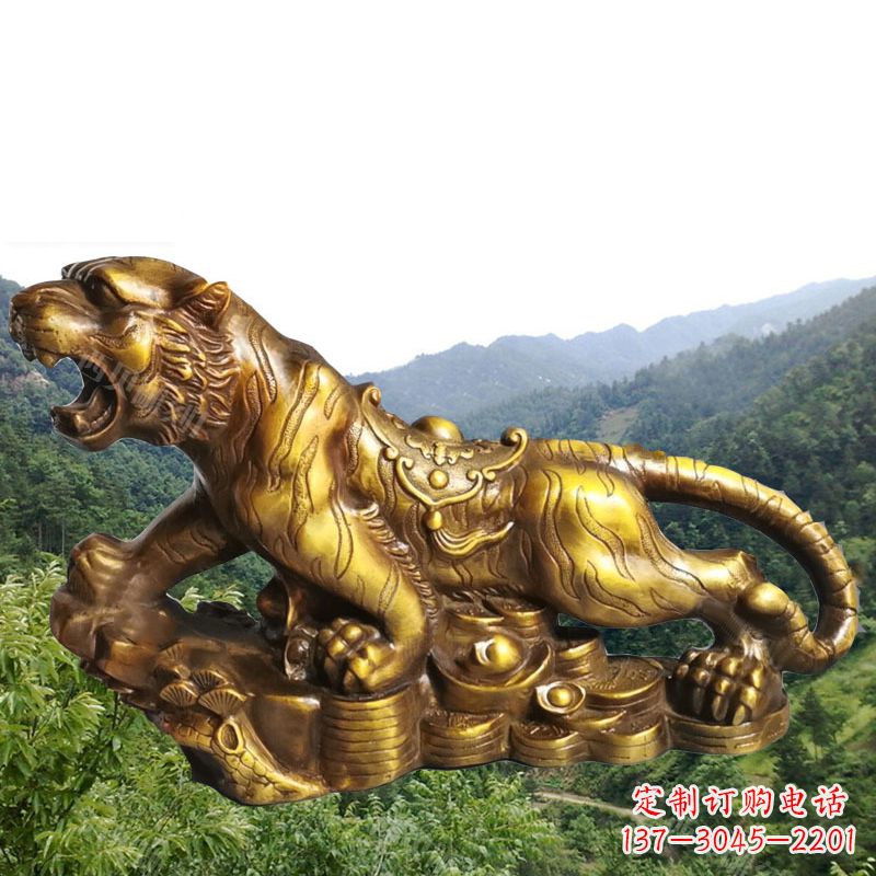 上海招财老虎漆金12生肖动物雕塑