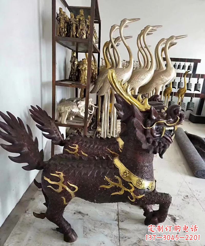 上海招财纳福麒麟铜雕